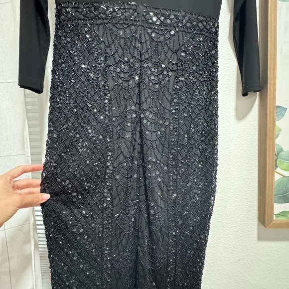 adrianna papell black long sleeve dress Philippa Top main image 1
